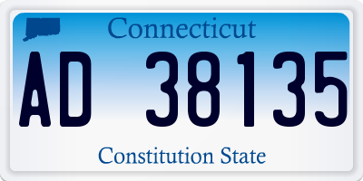 CT license plate AD38135