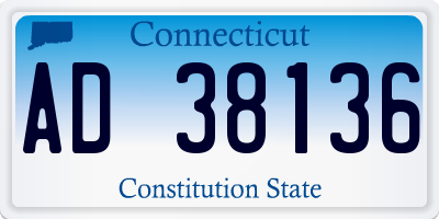 CT license plate AD38136