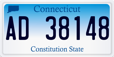 CT license plate AD38148