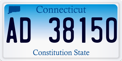 CT license plate AD38150