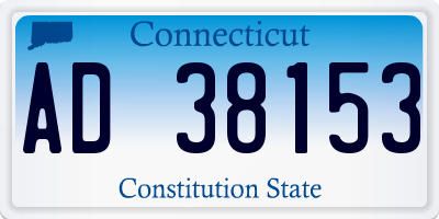CT license plate AD38153
