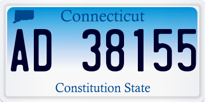 CT license plate AD38155