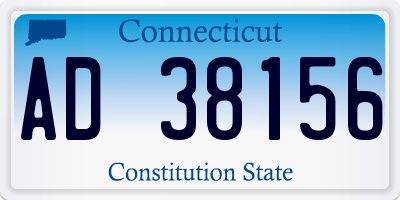 CT license plate AD38156