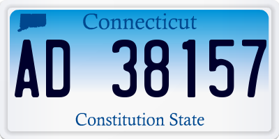 CT license plate AD38157