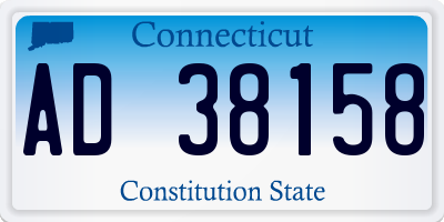 CT license plate AD38158