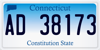 CT license plate AD38173