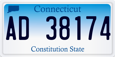 CT license plate AD38174