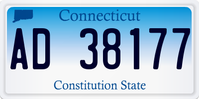 CT license plate AD38177