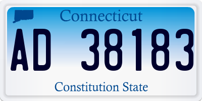 CT license plate AD38183