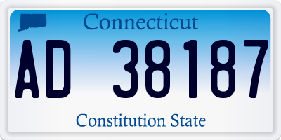 CT license plate AD38187