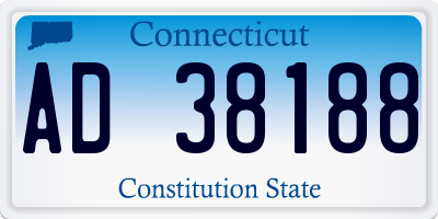 CT license plate AD38188