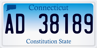 CT license plate AD38189