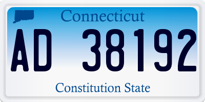 CT license plate AD38192