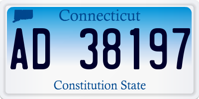 CT license plate AD38197
