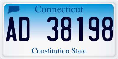 CT license plate AD38198