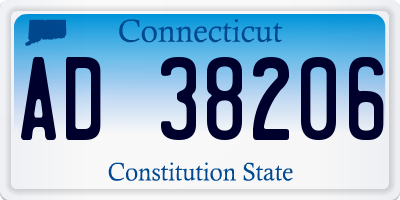 CT license plate AD38206