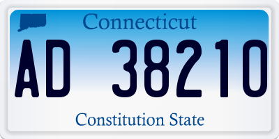CT license plate AD38210