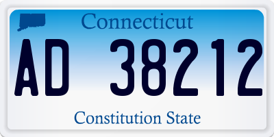 CT license plate AD38212