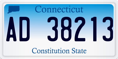 CT license plate AD38213
