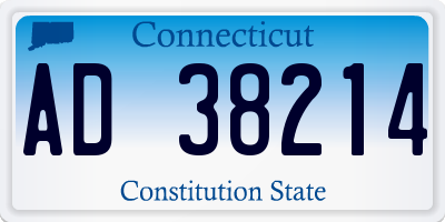 CT license plate AD38214