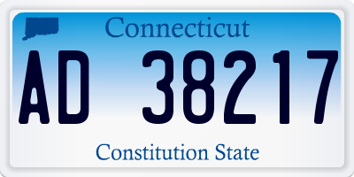 CT license plate AD38217