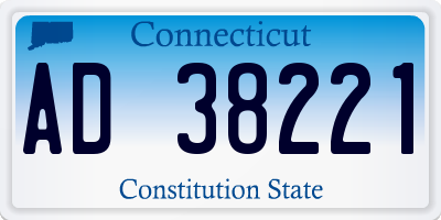 CT license plate AD38221