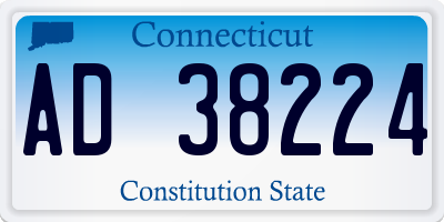 CT license plate AD38224