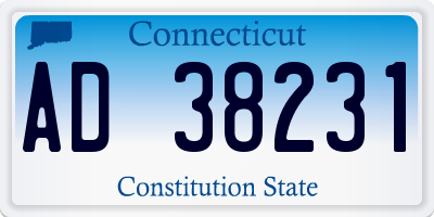 CT license plate AD38231