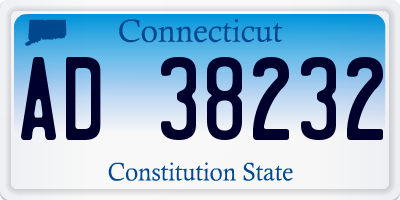 CT license plate AD38232