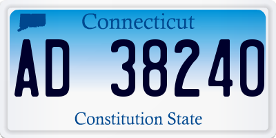 CT license plate AD38240