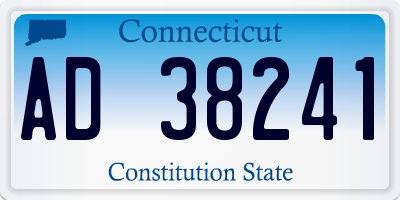 CT license plate AD38241