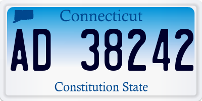 CT license plate AD38242