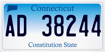 CT license plate AD38244