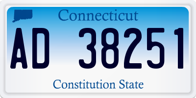 CT license plate AD38251