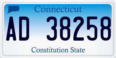 CT license plate AD38258