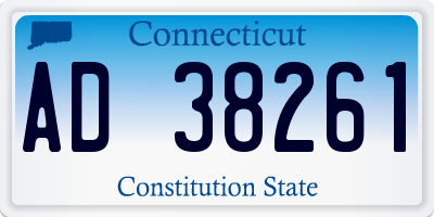CT license plate AD38261
