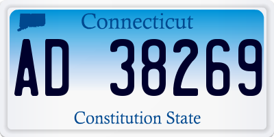 CT license plate AD38269