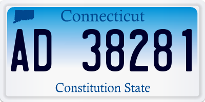 CT license plate AD38281