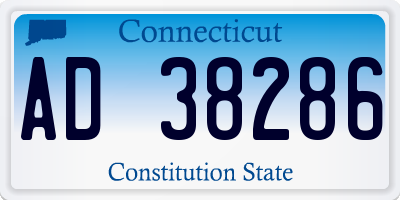 CT license plate AD38286