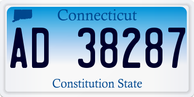 CT license plate AD38287