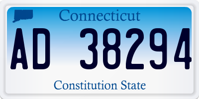 CT license plate AD38294
