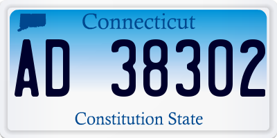 CT license plate AD38302