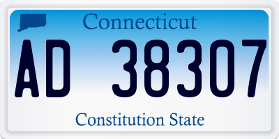 CT license plate AD38307