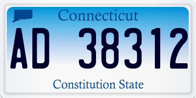CT license plate AD38312