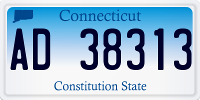CT license plate AD38313