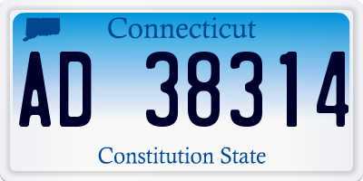 CT license plate AD38314