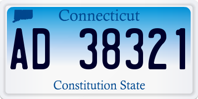 CT license plate AD38321