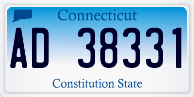 CT license plate AD38331