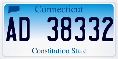 CT license plate AD38332