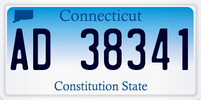 CT license plate AD38341